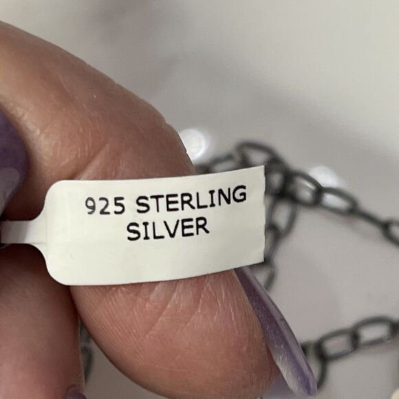 STERLING SILVER NATIVE AMERICAN SW WILD HORSE NECKLACE 16” w/extender Gunmetal - Picture 8 of 10